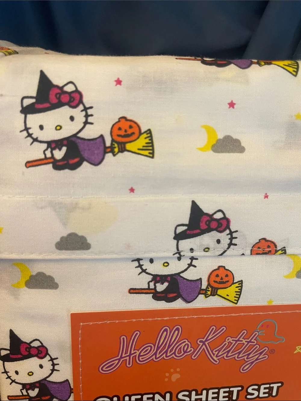 Hello Kitty Halloween Queen Sheet Set - Witches on Brooms